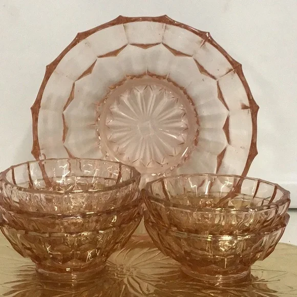 VINTAGE 1960s SALAD BOWL WITH 5 SALAD PLATES - Picture 1 of 7